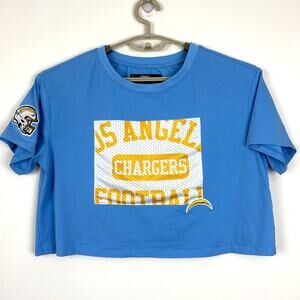 Pro Standard NFL Los Angeles Chargers Cropped T Shirt blue yellow Medium